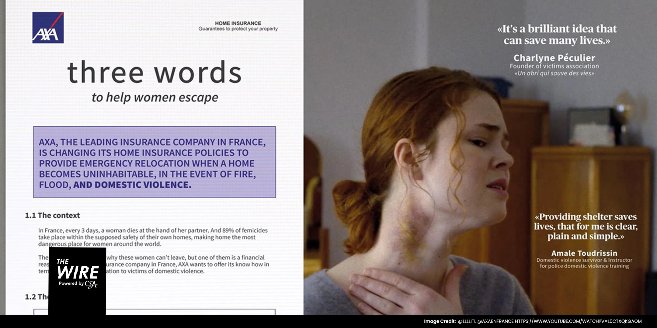 AXA's Three Words campaign - changing an insurance product to leave something behind in culture